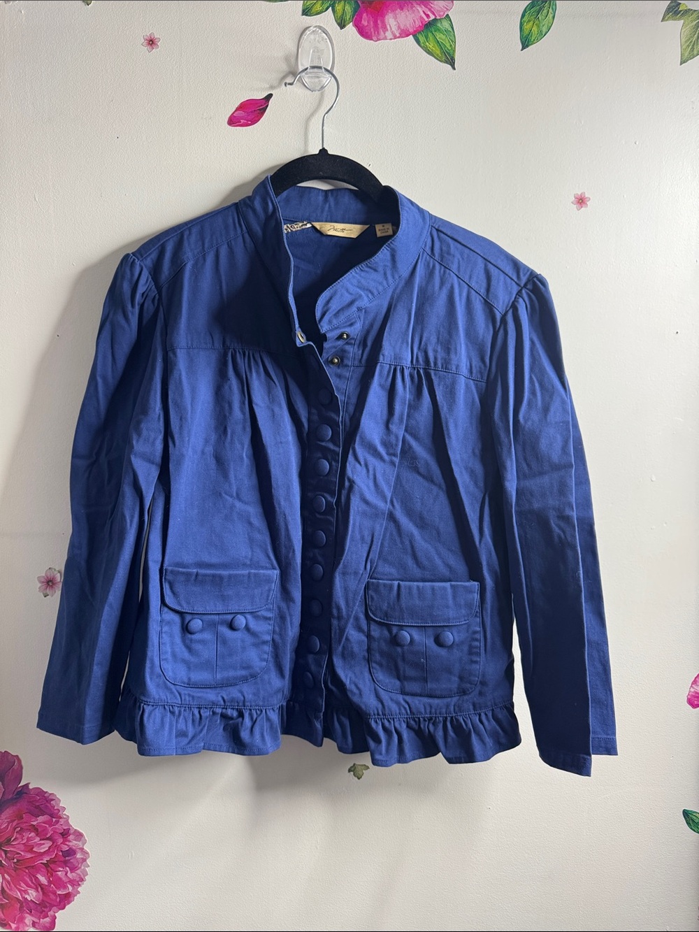 Women’s Navy Blue Button-Front Jacket